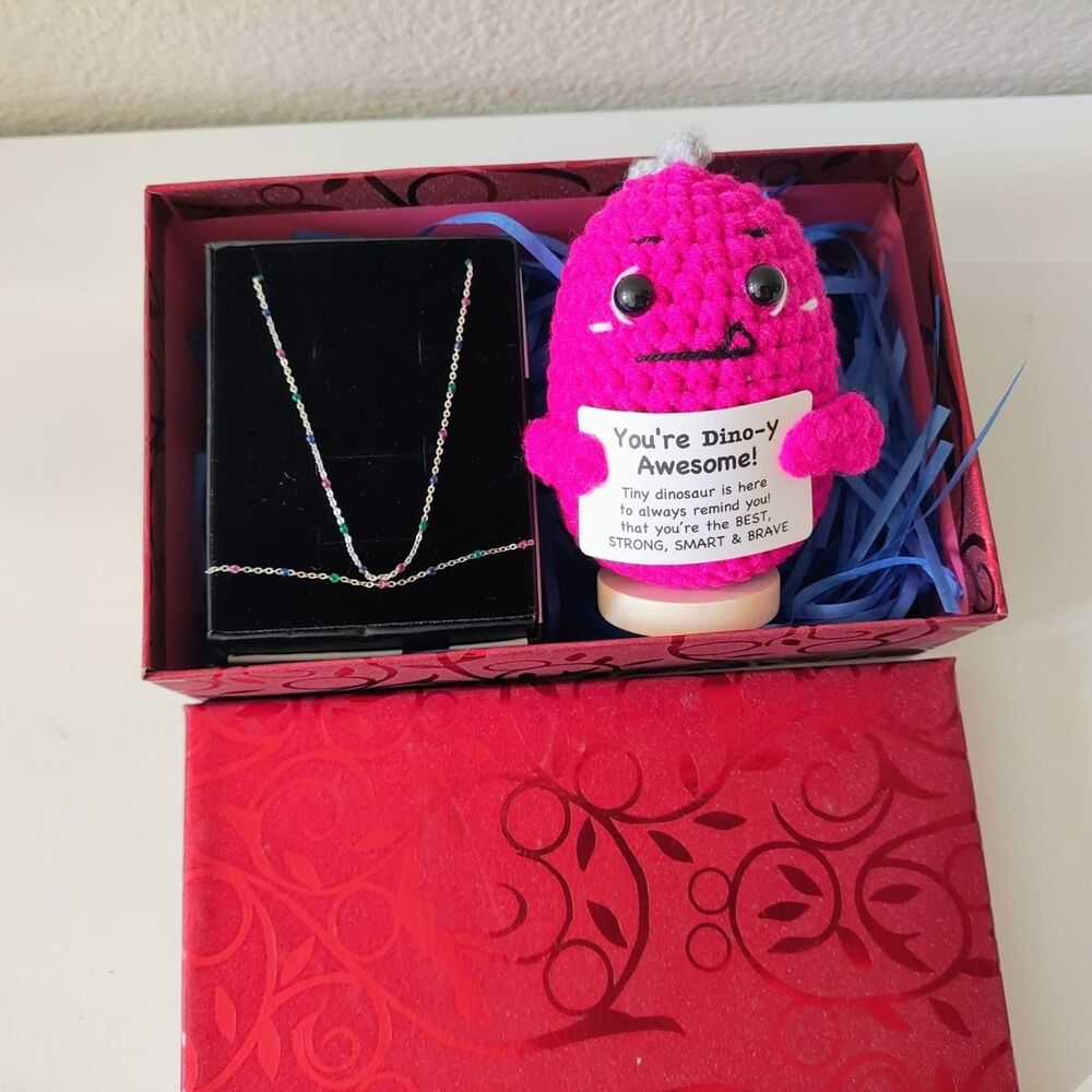 Giani Bernini Multicolor Enamel Necklace & Bracelet Set w/ Dino Plush Gift Box
